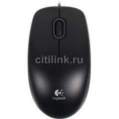 Logitech B100 Optical Wired Mouse - Ergonomic Design for Comfort & Precision - Black